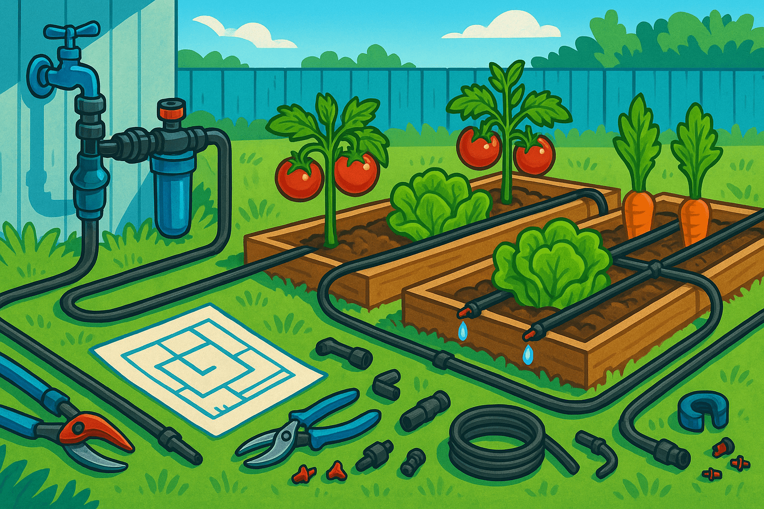 Как установить систему капельного полива на участке: пошаговое руководство